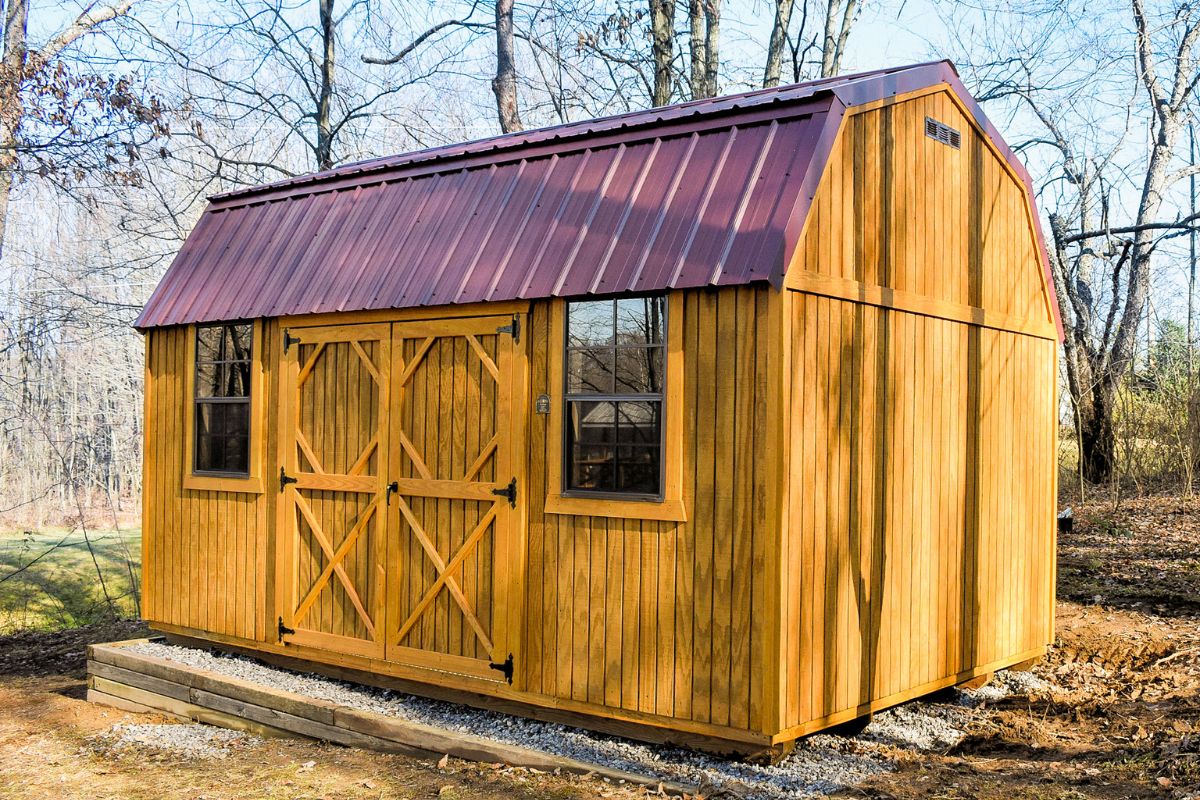 Lofted barn shed in the woods