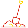 Shovel in dirt icon